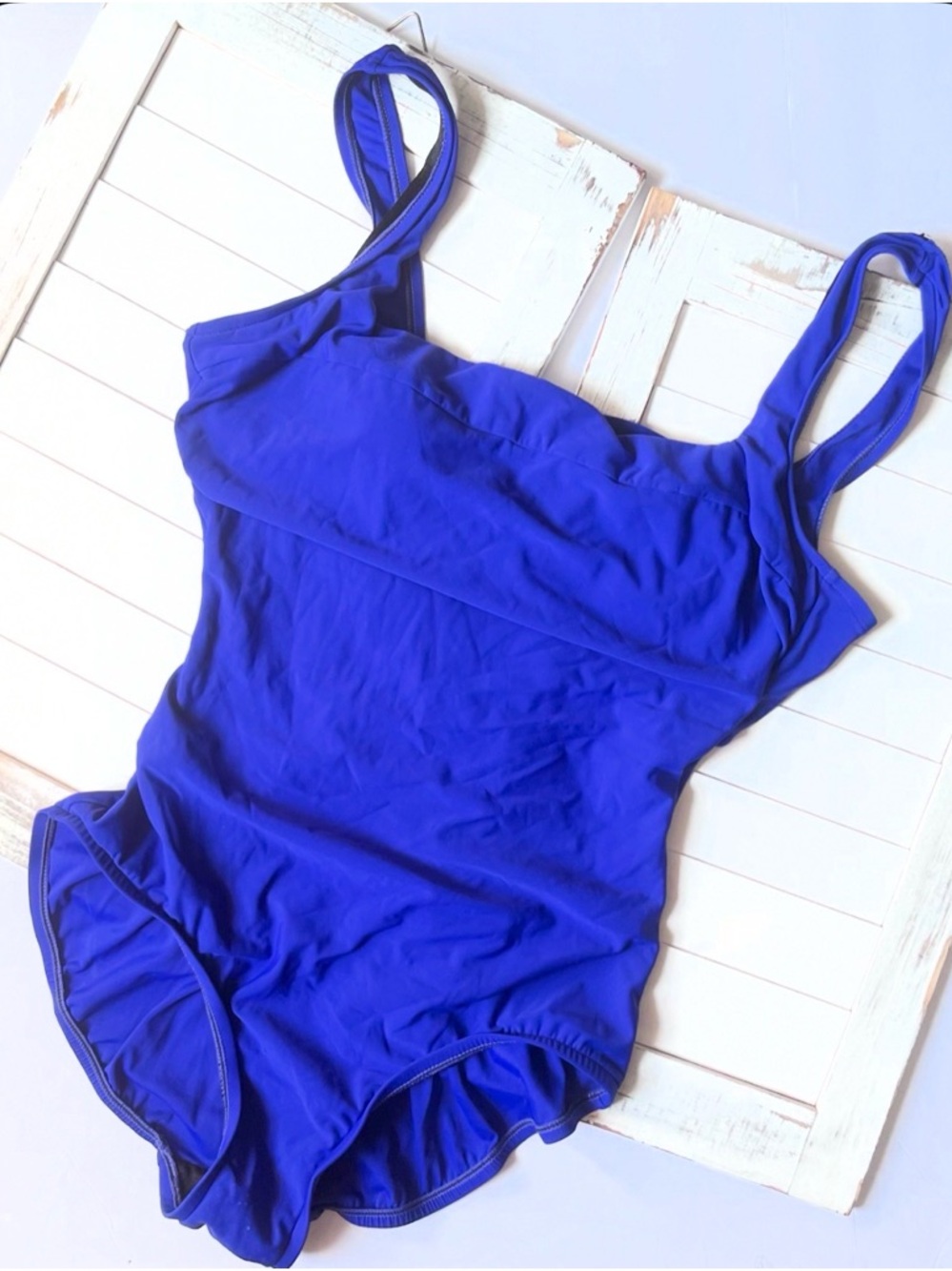 INC International Concepts Royal Blue One-Piece Swimsuit